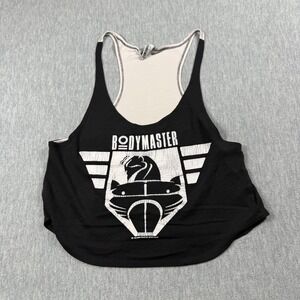 Bodymaster Tank Top Adult M Black Vintage 90s Graphic Muscle Racerback USA